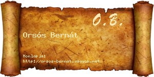 Orsós Bernát névjegykártya